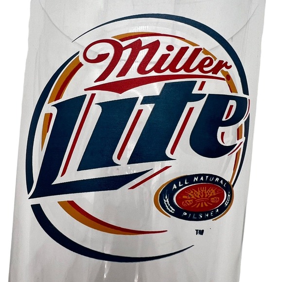 Miller Light Pint Drinking Glasses Lot of 2 Logo Barware Pub Breweriana USA - Picture 3 of 5